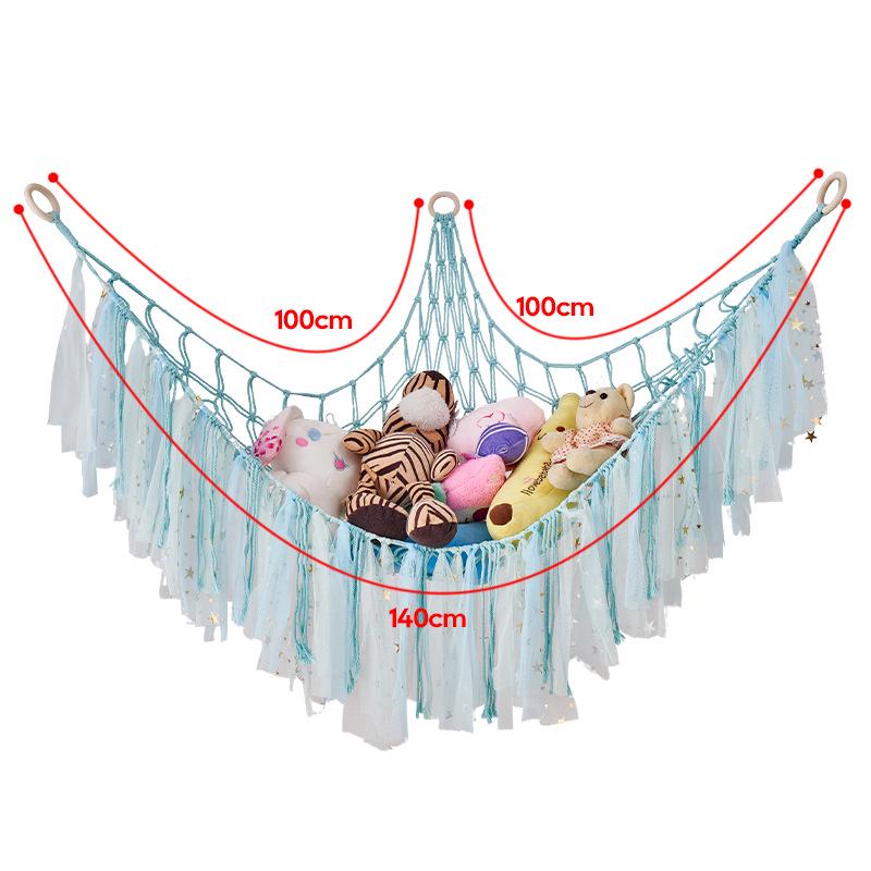Triangular Cotton Rope Hanging Mesh: Plush Toy Storage and Decoration