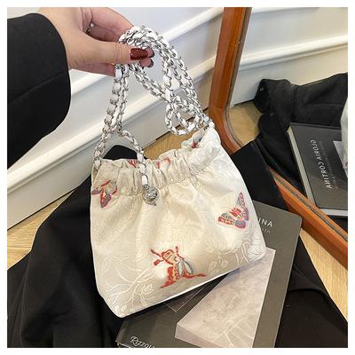 Portable Underarm Relief Flower Canvas Shoulder Bag, Women's Storage Bag, Jacquard Premium Messenger Bag