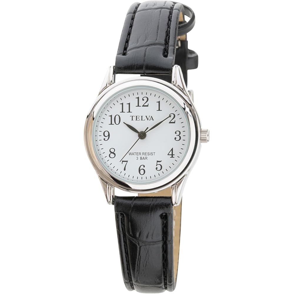 Crepha Analog Women s Watch Japanese Quartz Waterproof 3ATM Black White Leather Band 14mm