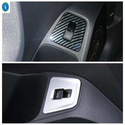 For Volkswagen VW Tiguan MK2 2016 - Carbon Fiber / Silver Accessories In-car Trunk Key Switch Sticker Decoration Modified