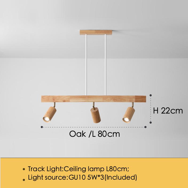 Nordic Wooden LED Ceiling Light Ceiling Spotlight LED Rail Track Lamps for Living Room Bedroom Kitchen Restaurant Decoration
