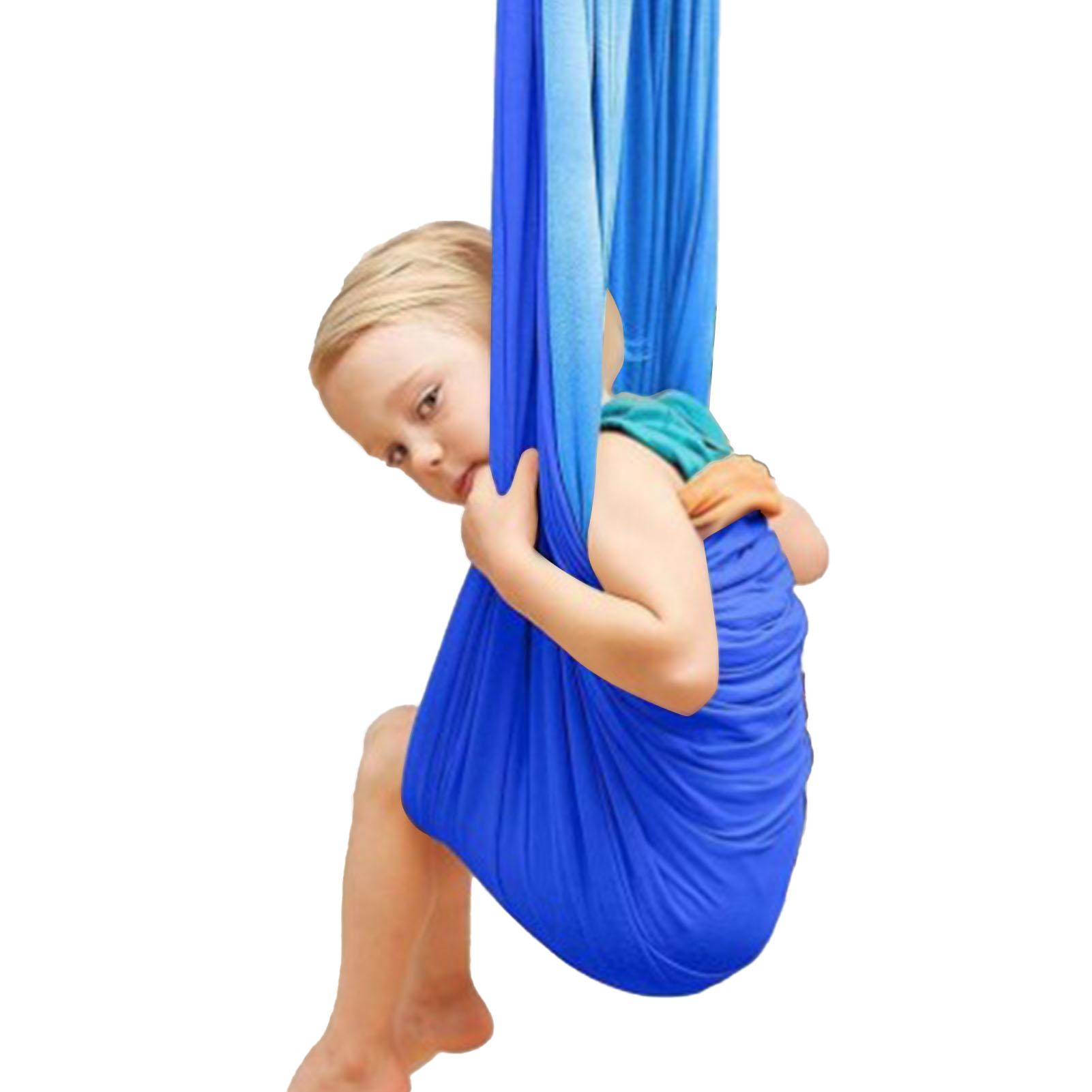 

Детский эластичный гамак для дома и улицы, сенсорные качели для дома, фитнеса, йоги, гамака, темно-синего цвета