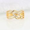 Light Luxury Haute Couture Wavy Multi-Layer Lines, Diamond-Encrusted Ring Female Personality Niche Banquet, Exaggerated Hollow Ring