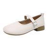 Summer 2025 Soft Leather Woven Fashionable and Elegant Single Shoes Women's Shoes Buckle Lightweight Comfortable