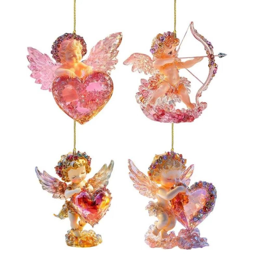 New 2D Acrylic Elf Angel Hanging Flat Love Diamond Valentine's Day Pendant Pendant Decoration Rearview Mirrors