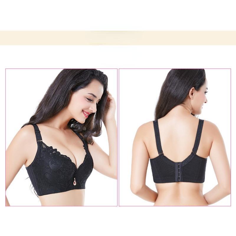 Large Size Bra, Lace, Breathable, Gathered and Adjustable Women's Underwear, with A Thin Bra for The Collection of Side Breasts