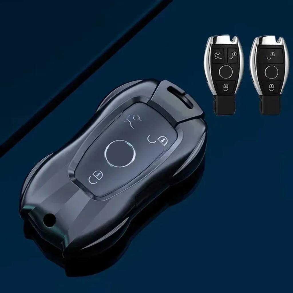 Fashion Alloy Car Key Case Cover With Chain For Mercedes Benz Ce Abs Class Gle Gla Glb Glc Gls Amg W176 W177 203 204 205