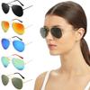 Vintage Oversized Fashion Mirror Lens Sunglasses For Women And Men With Metal Frame
