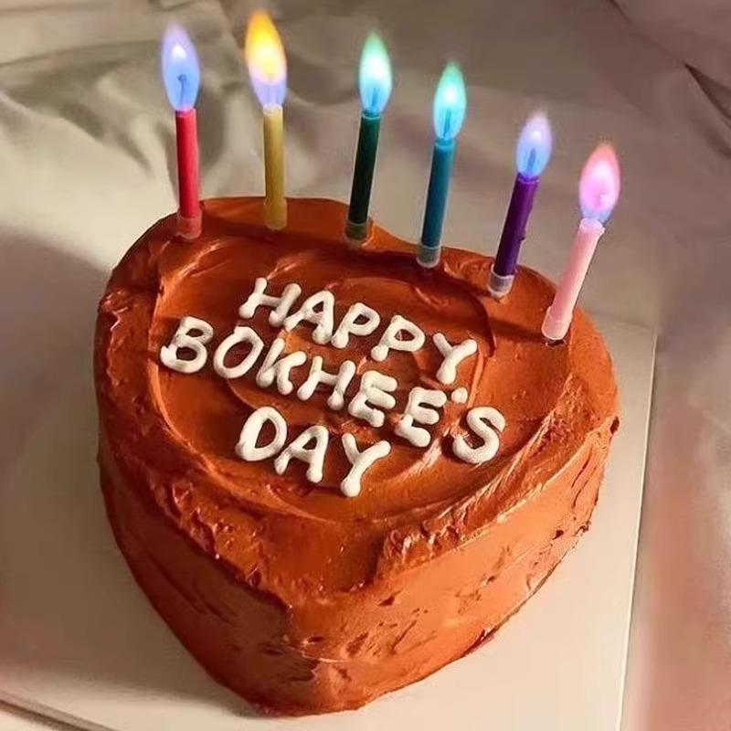 Rainbow Flame Birthday Cake Candles for Kids' Party Decorations