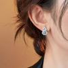 Oval gourd stud earrings simple high-end earrings fashion temperament versatile earrings women