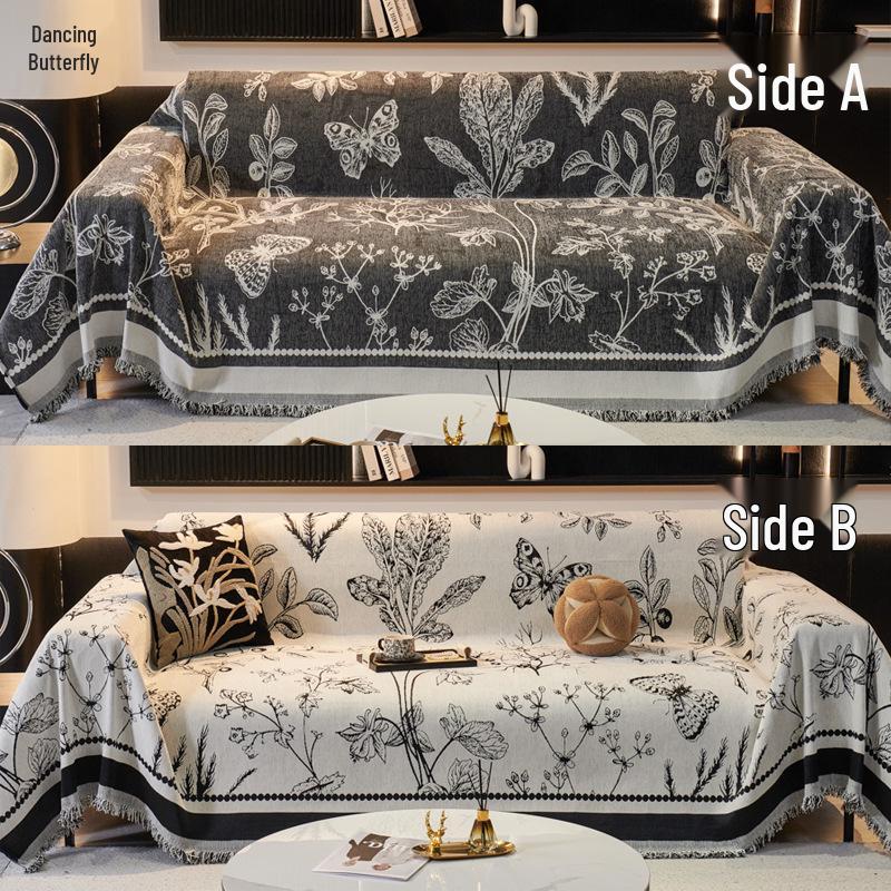 

Double-Sided Chenille Sofa Cover - Anti-Scratch, Thickened Solid Color for Living Room 180x130cm