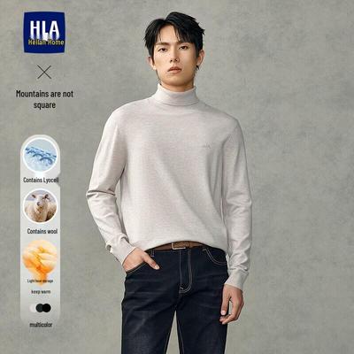 HLA Herren Warmer Strickpullover mit hohem Kragen