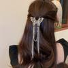 Trend Full Rhinestone Hollowed Out Butterfly Hair Clips Retro Pearl Tassel Ribbon Hair Claws Hairpins For Women Hair Accessories