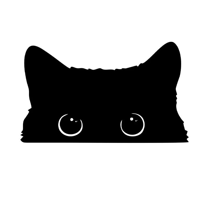 

15*9CM cute Car Sticker Accessories Poor Cat Is Stealing with Big Eyes Watch Vinyl Car Styling Cover Waterproof Car Accessories 15X9CM чёрный