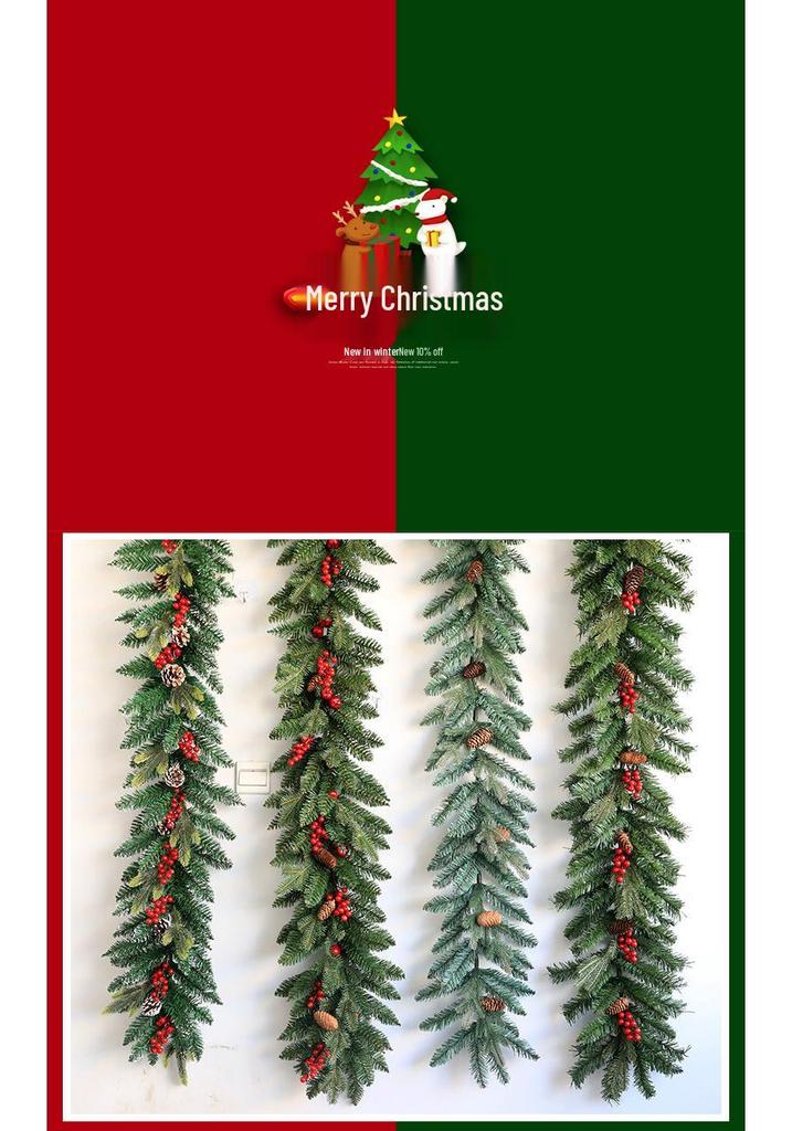 Christmas Encryption 2.7m Flocked Vine Door Hanging Decoration