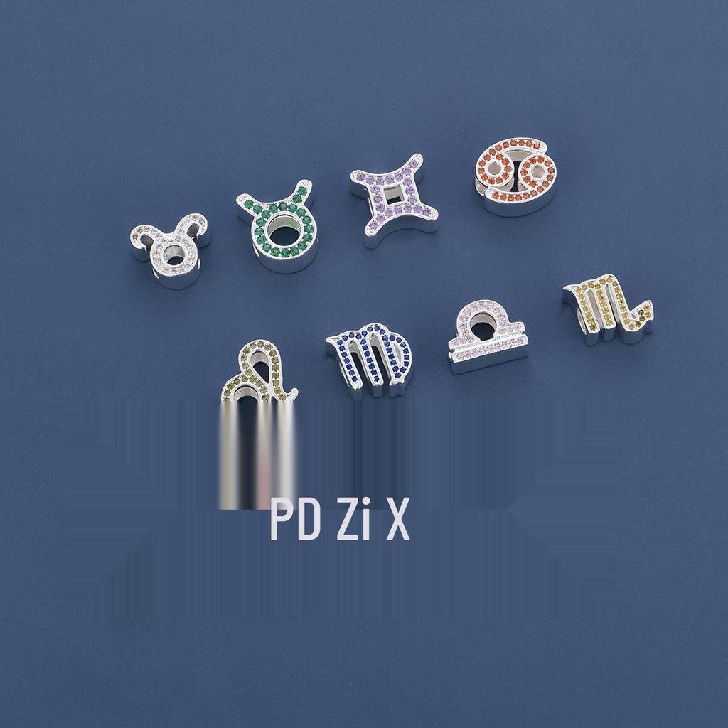 S925 Guardian Star Charm: Eco-friendly Copper, Colorful Zircon, Constellation Beaded Bracelet