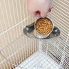 Anti-turnover Bird Food Feeder for Cage Stainless Steel Parrot Feeding Bowl  Bird Supplies