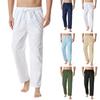 Men's Linen Loose Fitting Casual Lightweight Elastic Waist Pants  Yoga Pants  Loungewear
