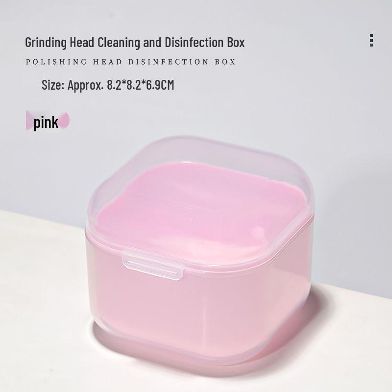 Nail Art Tools: Double-Layer Filter Storage & Sterilization Box with Thickened Grinding Head