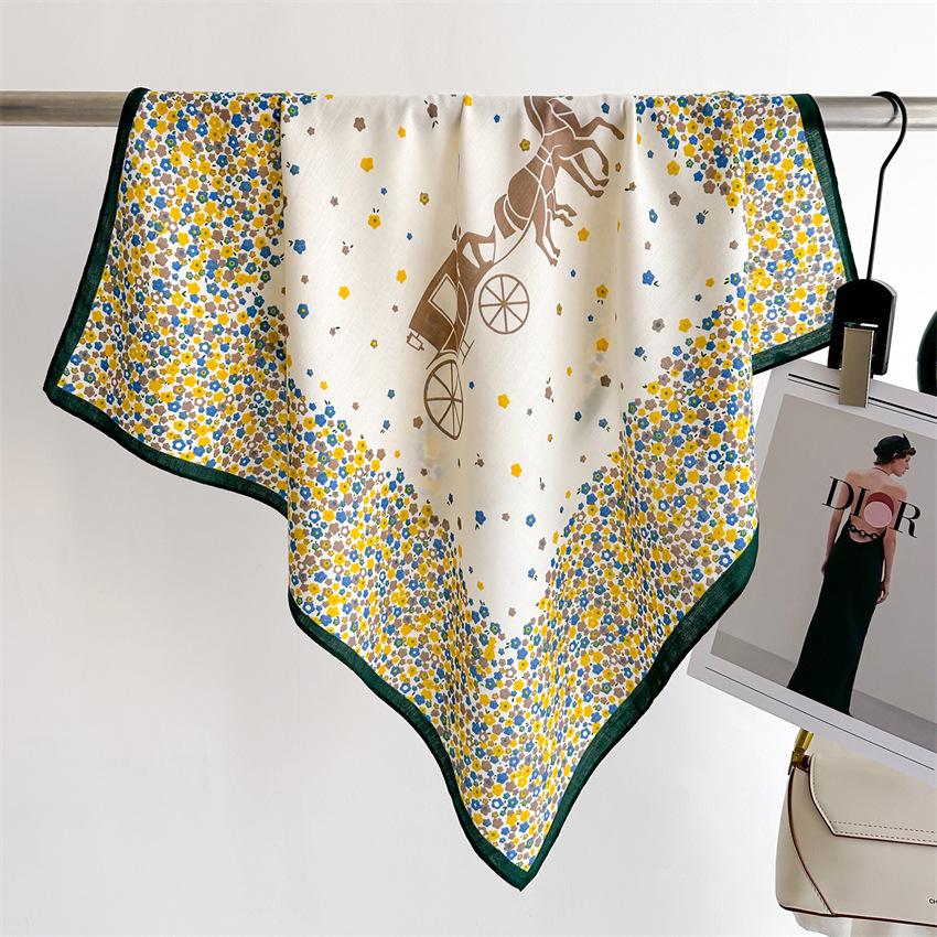 

Новый модный принт Лента для волос 65*65см Шелковый шарф для женщин Галстук на шею Шарф для сумки Сатиновые головные платки Дамский фуляр Цветочные ленты 65X65cm