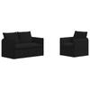 Sofa Set 2 Pcs Black 136 X 82 X 85 Cm Fabric