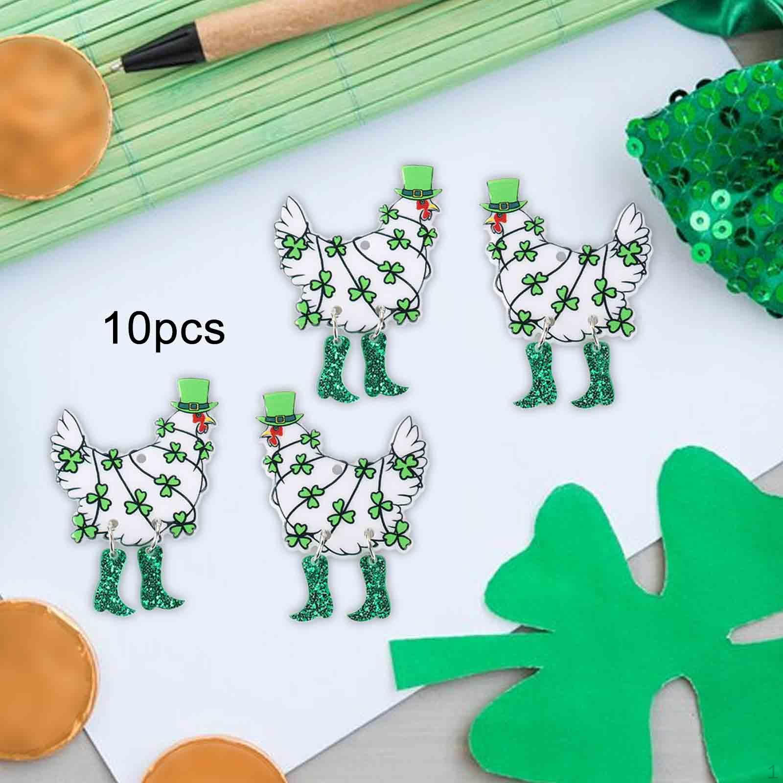 

10 Pieces ST. Patrick s Day Charms Animal Gift Creative Jewelry Making DIY Pendant Irish Drop B