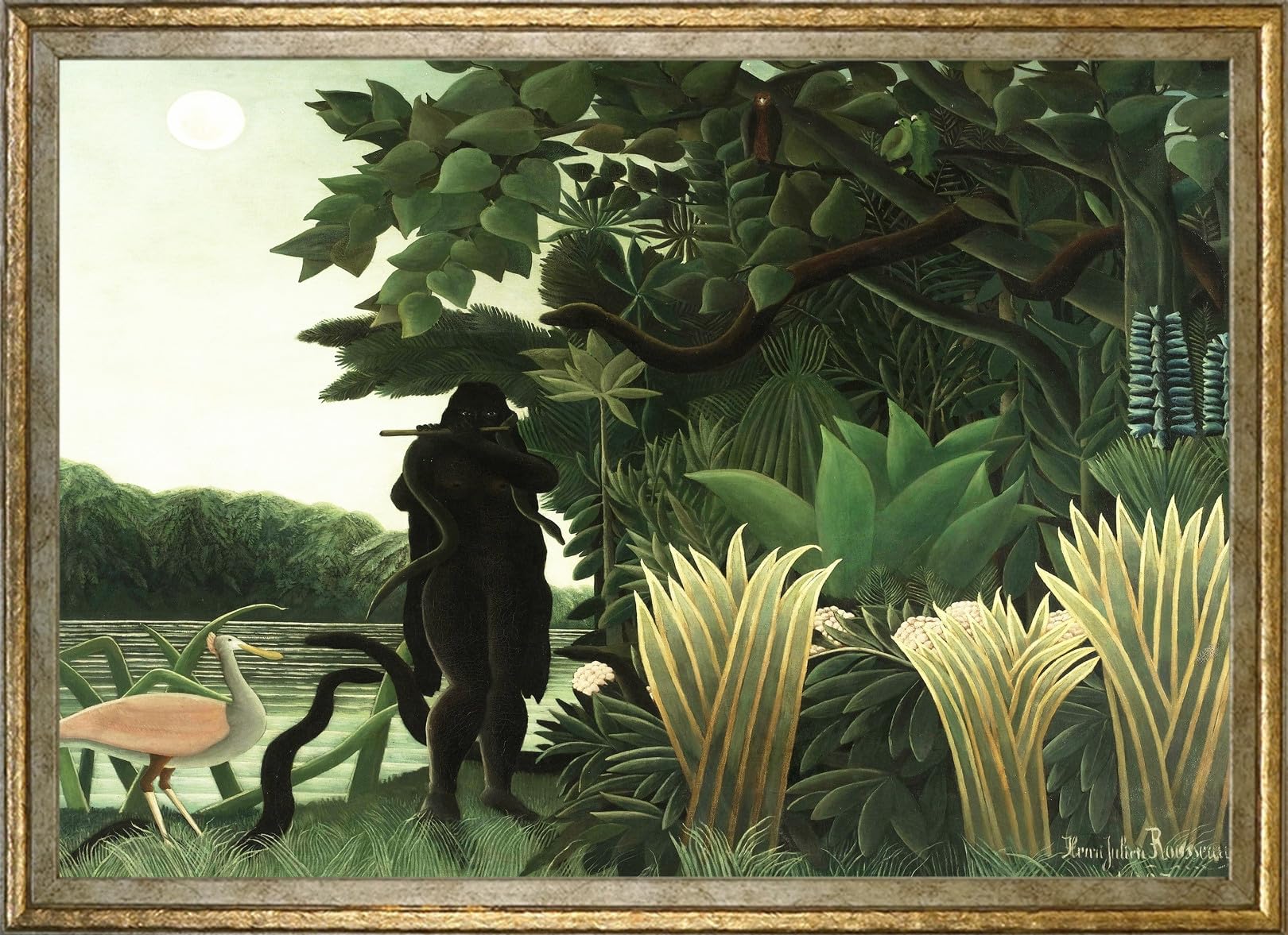 Анри Руссо Змея A3 Интерьерное искусство Золотая рама (Очарователь) Постер, Размер, Обои, Картина, Постер,