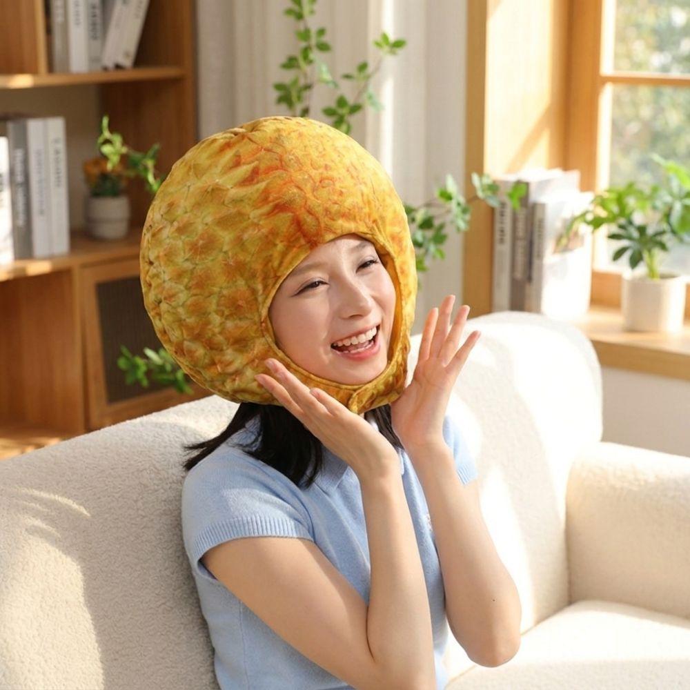 Soft Comfortable Durian Plush Hat Cartoon Durian Photo Hat Whimsical Simulation Fruit Hat Party