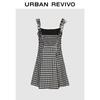 UR2026 Women's Casual Plaid Tie-Strap Mini Dress