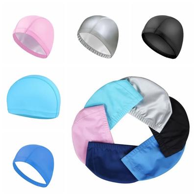 Protect Ears PU Fabric Swimming Cap PU Long Hair Swimming Hat  Long Short Hair