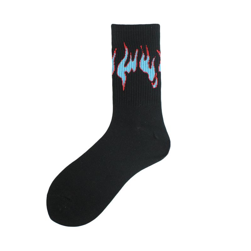 

1 пара женских модных хип-хоп носков Color On Fire Crew Socks Red Flame Blaze Power Torch Hot Warmth Street Skateboard Socks