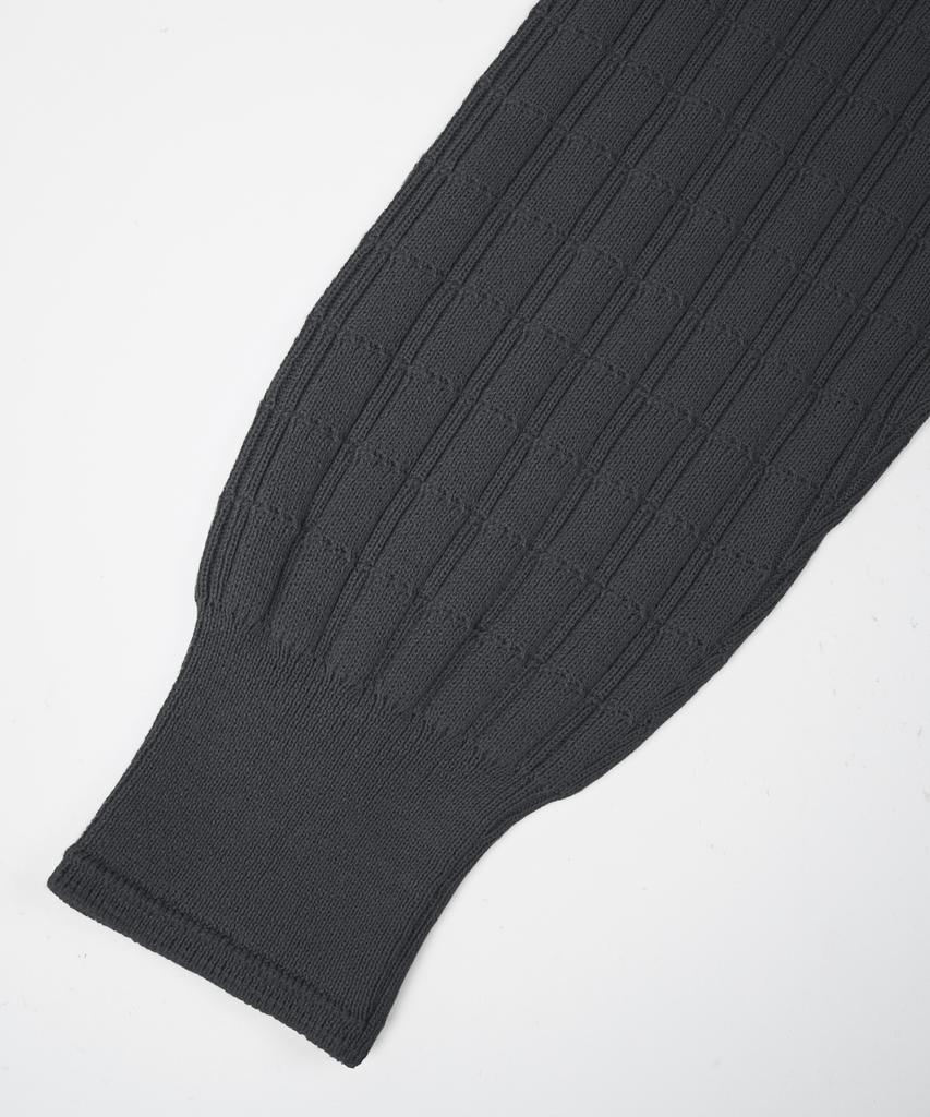 BIRBANTE Washable Cotton Square Round Knit - Dark Gray