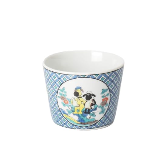 

Kutani ware Iwataya Shaun the Sheep cup in the Ko-Kutani style (SS-51)