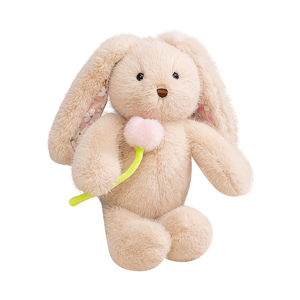 Weiches Blumenhasen-Stofftier - Niedliche Kuschelpuppe als Geschenk, Kuscheliger Begleiter & Gemütliche Heimdekoration