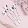 10-Piece Polished Stainless Steel Heart-Shaped Coffee Spoon Set - Durable Stirring Utensils For Home, Kitchen, And Dining Room