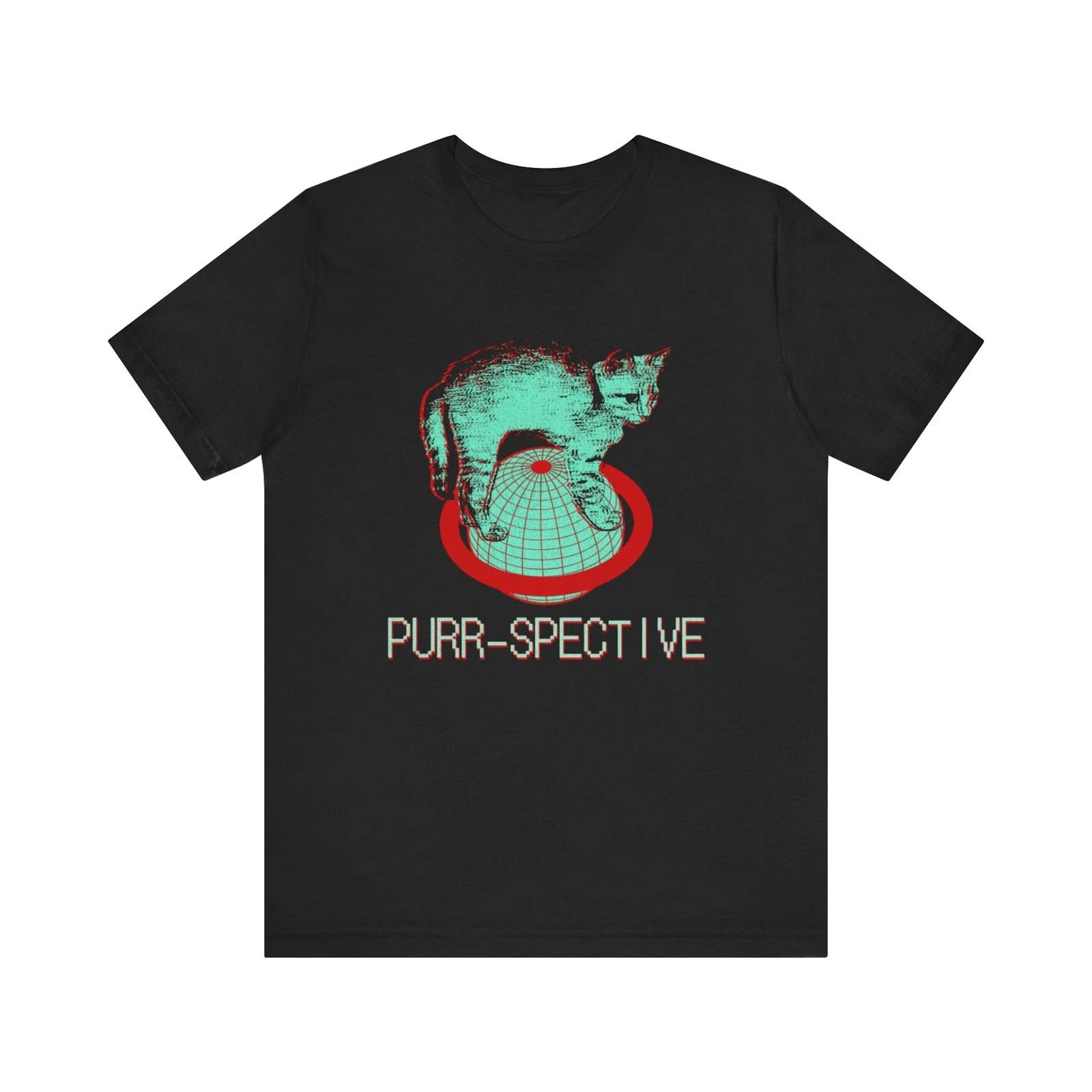 Purr-spective Cat Illusion Tee | Retro 3D Graphic M