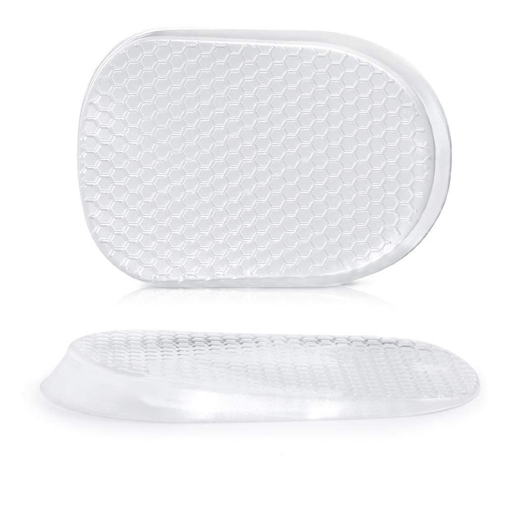 Honeycomb Gel Shock Absorbing Heel Cushion Pads for Men & Women, Invisible Height Increase Half Size Heel Inserts for Sports Dai