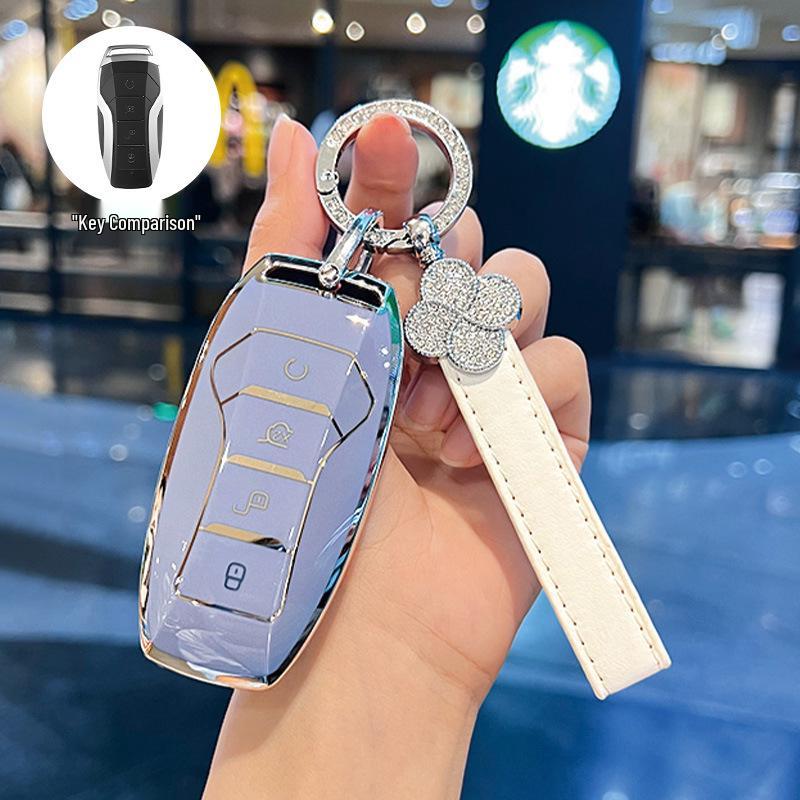 BYD Key Cover for Dolphin Song, Qin DMI, Han EV, Yuan Pro, Tang, Seal, GT, and Seagull - Summer Edition