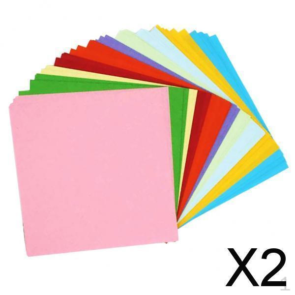 

2x100 Sheets 10 Colors Double Sided Folding Origami Papers Arts Crafts 15x15cm