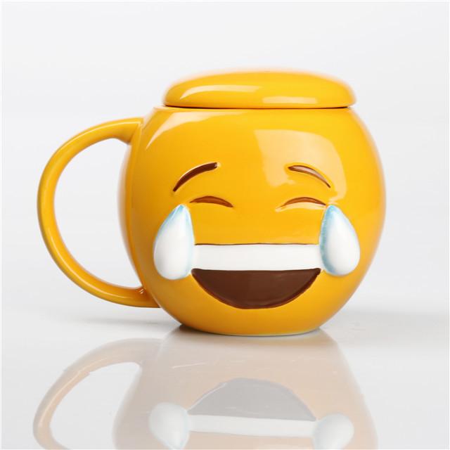 Funny Creative Cute Emoji Designed Ceramic Mug Coffee Kitchen Gift Barware