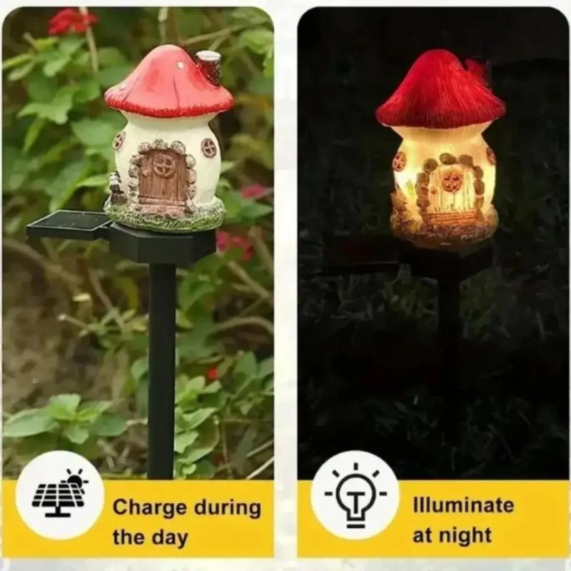 Multi Craft LED Solar Lawn Light Waterproof Design Miniature Fairy House Solar Powered Outdoor Decor Fairy Mushroom House