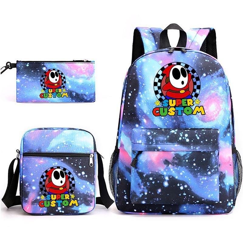 Printed Mario Printed Backpack Outdoor Casual Cute School Bag