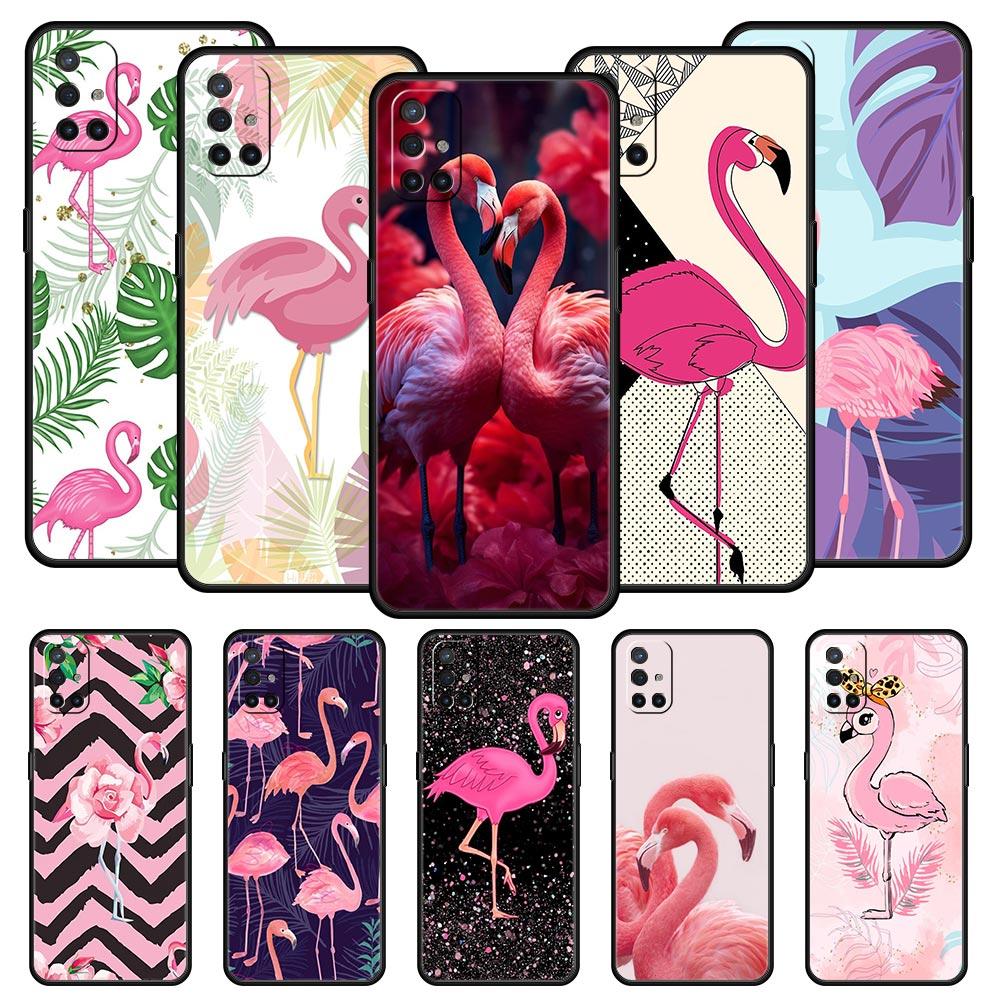 Lovely Pink Flamingos Leaf Phone Case For OnePlus 12 11 10 9 8 7 7T Pro 12R 10R 9RT 9R 8T Nord N100 N200 N10 2T CE 2 5G Cover