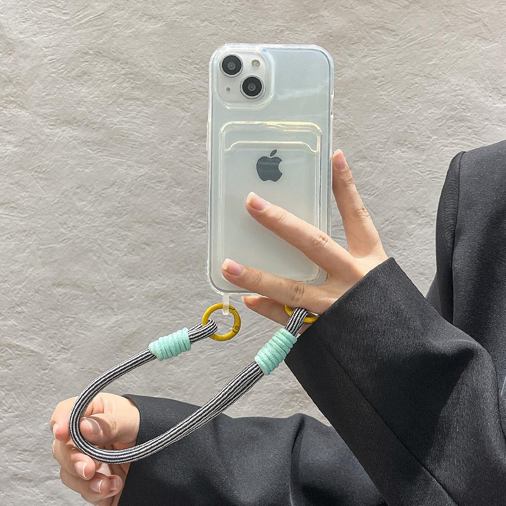 Lanyard Card Holder Phone Case For iPhone 16 Pro Max Funda iPhone 11 15 13 14 12 XR X Xs 7 8 Plus SE 6 15pro 13pro Silicon Cover