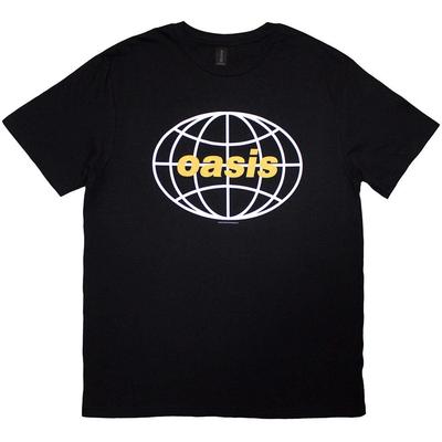 T-shirt Oasis: Logo Globo (Nero) NOVITÀ UFFICIALE