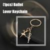 Double Theme Dance Headphone Keychain Artistic Alloy Accessory Compact Design Ballet Bag Charm Keyholder For Enthusiasts