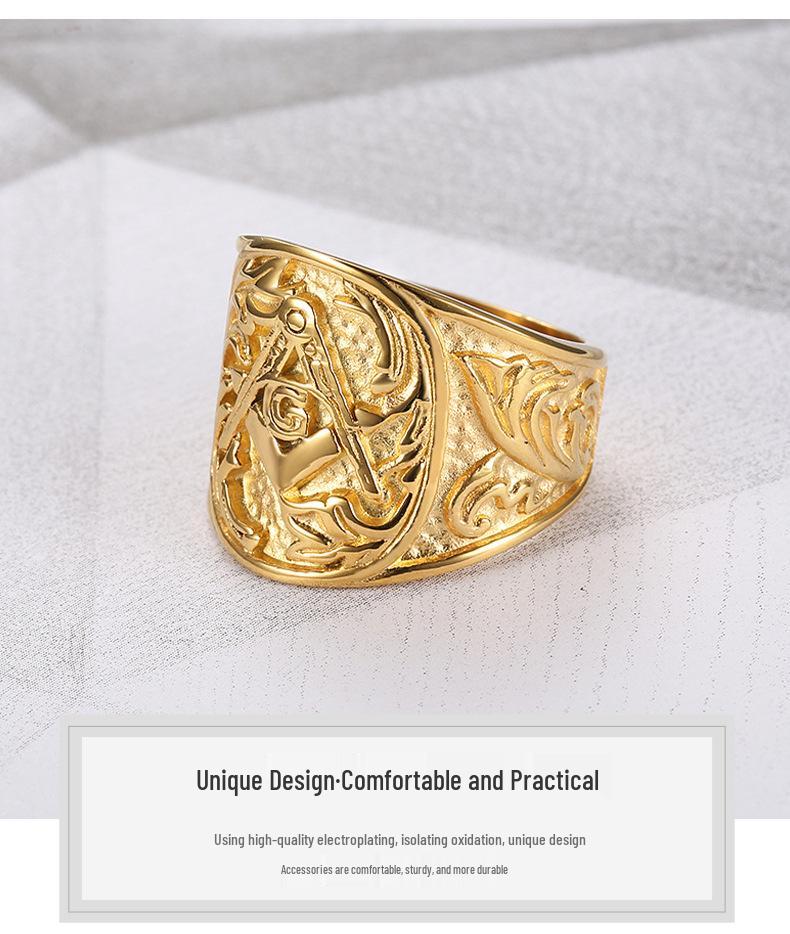 Klassischer Edelstahl Retro Herrenring - Kreatives europäisches und amerikanisches Design