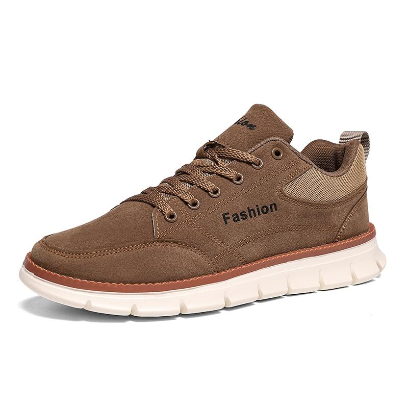 Ретро коричневые мужские повседневные туфли модные удобные замшевые кроссовки мужские — фото 8