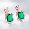 Shiny Green Natural Zircon Drop Earrings For Women Fashion  Rose Gold Color High Quality Daily Fine Vintage Jewelry