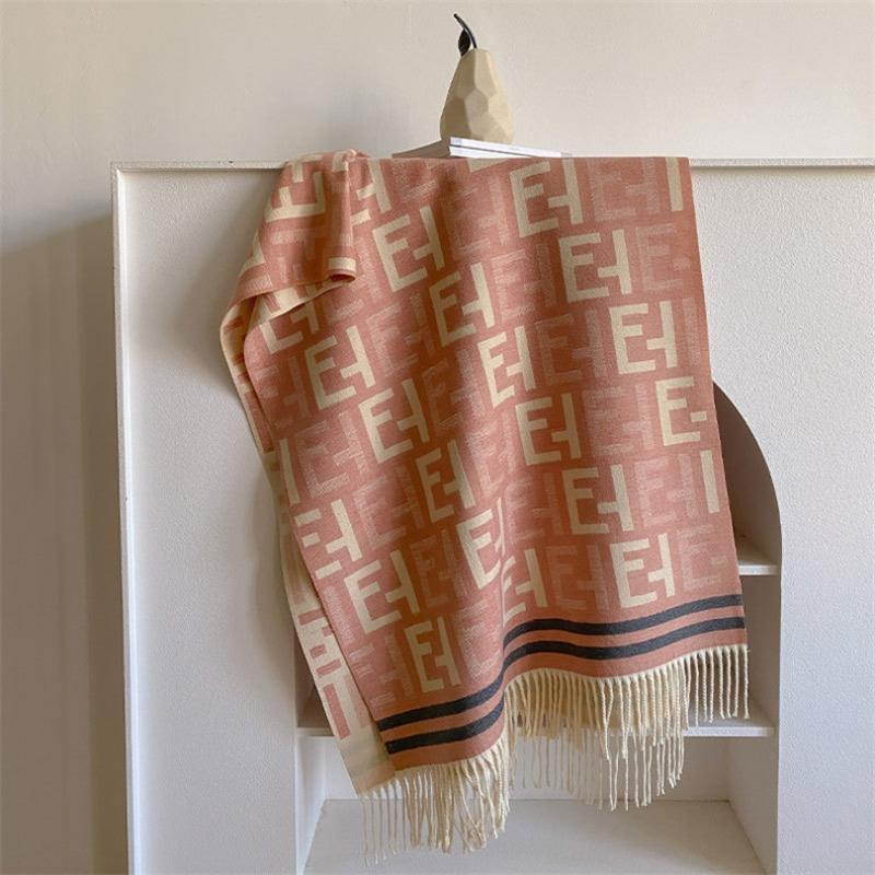 Letter scarf women's winter new versatile student couple warm imitation cashmere scarf